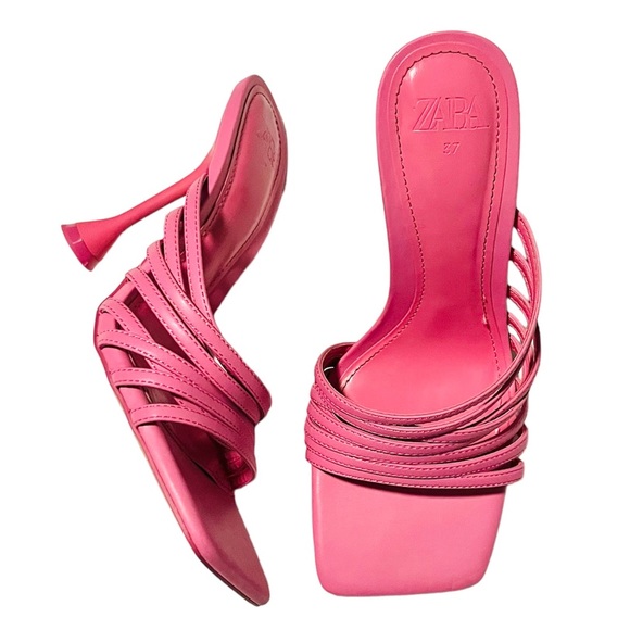 💗ZARA💗Pink Strappy Sandals - Picture 5 of 6
